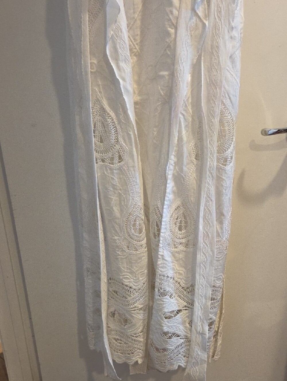 Jonathan Simkhai White Lace Maxi Dress with Spaghetti Straps - Picture 3 of 13